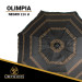 OLIMPIA NEGRO 220 cm con Espiral y Poste de Recorrido Total. 8 Varillas.  PROTECCIÓN Total contra los Rayos UV