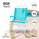 ECO 28082 NEW TURQUESA - Silla de playa plegable con reposabrazos. Posición fija