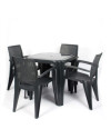 Conjunto Mesa Viana Monoblock + 4 Sillas Caribe de Resina