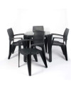 Conjunto Mesa Viana Monoblock + 4 Sillas Caribe de Resina