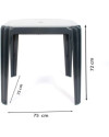 Conjunto Mesa Viana Monoblock + 4 Sillas Caribe de Resina