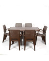 Conjunto Mesa Caribe Rectangular + 6 Sillas Caribe De Resina - Blanco