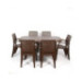 Conjunto Mesa Caribe Rectangular + 6 Sillas Caribe De Resina - Chocolate