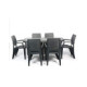 Conjunto Mesa Caribe Rectangular + 6 Sillas Caribe De Resina - Antracita