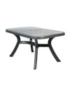 Conjunto Mesa Caribe Rectangular + 6 Sillas Caribe De Resina - Antracita
