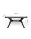 Conjunto Mesa Caribe Rectangular + 6 Sillas Caribe De Resina - Antracita