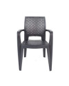 Conjunto Mesa Caribe Rectangular + 6 Sillas Caribe De Resina - Antracita