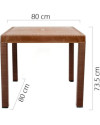Conjunto Mesa Caribe Cuadrada + 4 Sillas Caribe de Resina - Chocolate