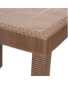 Conjunto Mesa Caribe Cuadrada + 4 Sillas Caribe de Resina - Chocolate
