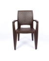 Conjunto Mesa Caribe Cuadrada + 4 Sillas Caribe de Resina - Chocolate