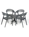 Conjunto de Resina CARISMA - Resina 100% Reciclable. Para Interior y Exterior (Antracita)