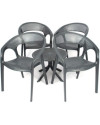 Conjunto de Resina CARISMA - Resina 100% Reciclable. Para Interior y Exterior (Antracita)