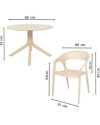 Conjunto de Resina CARISMA - Resina 100% Reciclable. Para Interior y Exterior (Crema)