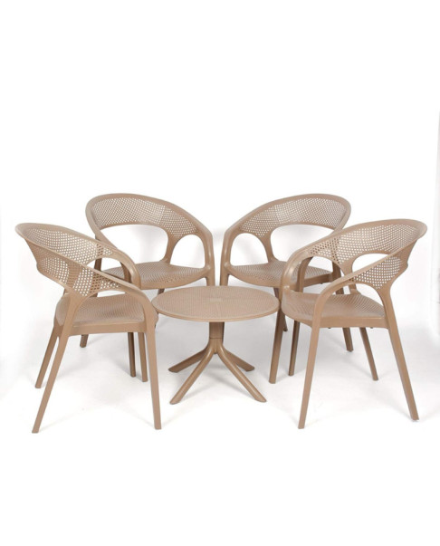 Conjunto de Resina CARISMA - Resina 100% Reciclable. Para Interior y Exterior (Café)