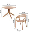 Conjunto de Resina CARISMA - Resina 100% Reciclable. Para Interior y Exterior (Café)