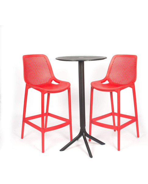 Conjunto de Resina PARTY-BAR - Resina 100% Reciclable. Para Interior y Exterior (Rojo)
