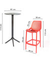 Conjunto de Resina PARTY-BAR - Resina 100% Reciclable. Para Interior y Exterior (Rojo)