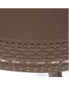 Conjunto Mesa Caribe Redonda + 4 Sillas Caribe de Resina - Chocolate
