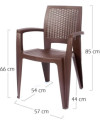 Conjunto Mesa Caribe Redonda + 4 Sillas Caribe de Resina - Chocolate