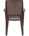Conjunto Mesa Caribe Redonda + 4 Sillas Caribe de Resina - Chocolate