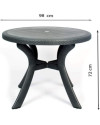 Conjunto Mesa Caribe Redonda + 4 Sillas Caribe de Resina - Antracita