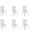 Conjunto Mesa Caribe Luxe Rectangular + 6 Sillas Gala de Resina (Blanco)