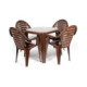Conjunto Mesa Viana Monoblock + 4 Sillas Ofir de Resina - Chocolate