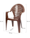 Conjunto Mesa Viana Monoblock + 4 Sillas Ofir de Resina - Chocolate