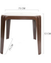 Conjunto Mesa Viana Monoblock + 4 Sillas Ofir de Resina - Chocolate