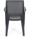 Conjunto Mesa Viana Redonda + 4 Sillas Caribe de Resina - Antracita
