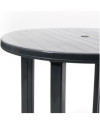 Conjunto Mesa Viana Redonda + 4 Sillas Caribe de Resina - Antracita