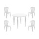 Conjunto Mesa Viana Redonda + 4 Sillas Gala de Resina - CREVICOSTA. Blanco