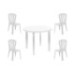 Conjunto Mesa Viana Redonda + 4 Sillas Gala de Resina - CREVICOSTA. Blanco