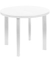 Conjunto Mesa Viana Redonda + 4 Sillas Gala de Resina Blanco