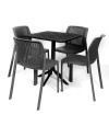 Conjunto de jardín GRAND Antracita. Resina RECICLABLE 100% para Interior y Exterior.