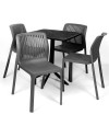 Conjunto de jardín GRAND Antracita. Resina RECICLABLE 100% para Interior y Exterior.