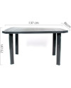 Conjunto Mesa Viana Rectangular + 6 Sillas Caribe de Resina - Antracita