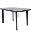 Conjunto Mesa Viana Rectangular + 6 Sillas Caribe de Resina - Antracita