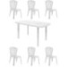 Conjunto Mesa Viana Rectangular + 6 Sillas Gala de Resina (Blanco)