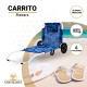 CARRITO 5001 Flowers - Silla de playa plegable con ruedas y 6 posiciones