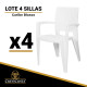 Lote de 4 Sillas de resina CARIBE (Blanco)