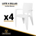 Lote de 4 Sillas de resina CARIBE (Blanco)
