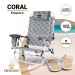 CORAL 2108 Elegance - Silla de Playa Plegable con reposabrazos y 9 posiciones