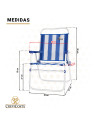 Pack 2 Sillas ECO 28082 Marinera + Sombrilla acero 180 cm Marina