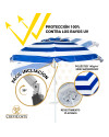 Pack 2 Sillas ECO 28082 Marinera + Sombrilla acero 180 cm Marina