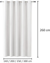 Cortina Oscurante Anillas Tamaño 200 x 260 cm - Cortina Color Blanco - Cortina Super Elegante Tacto Extrasuave