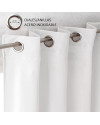 Cortina Oscurante Anillas Tamaño 200 x 260 cm - Cortina Color Blanco - Cortina Super Elegante Tacto Extrasuave