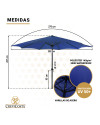 Parasol 270 cm Azul Marino