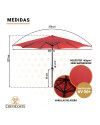 Parasol 270 cm Rojo