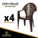 Lote de 4 Sillas de resina OFIR (Chocolate)